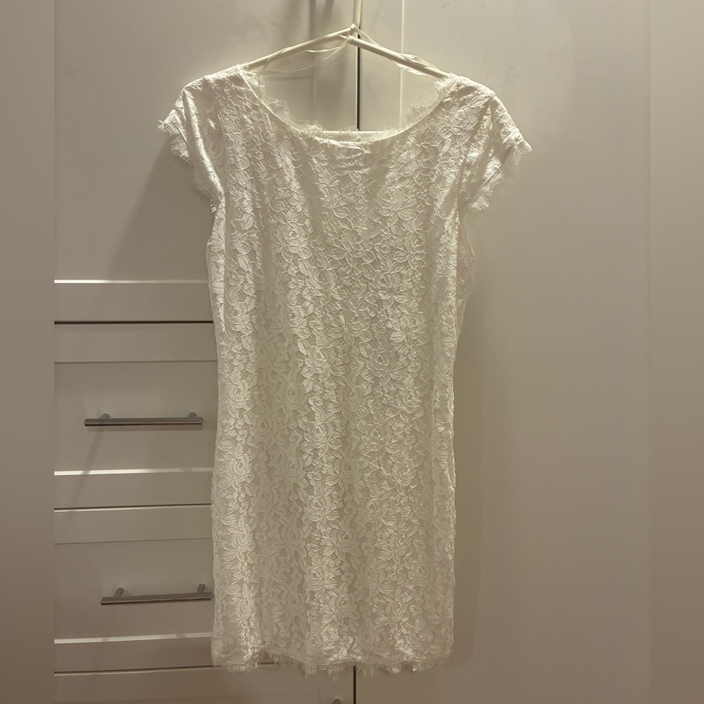 Diane Von Furstenberg White Lace Mini Dress